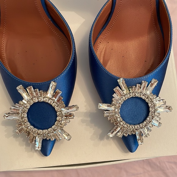 Amina Muadi satin royal blue sling back heels very hard to find!!!! - Picture 2 of 5